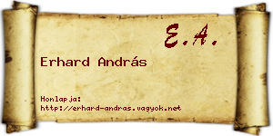 Erhard András névjegykártya